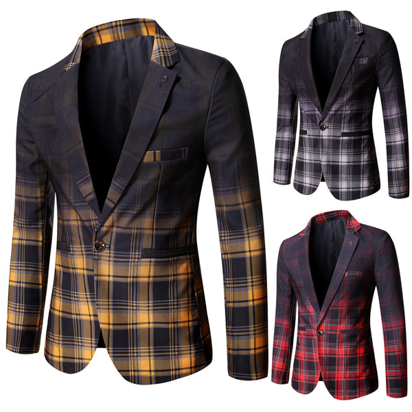 Contrast color plaid suit casual all-match personality small suit jacket