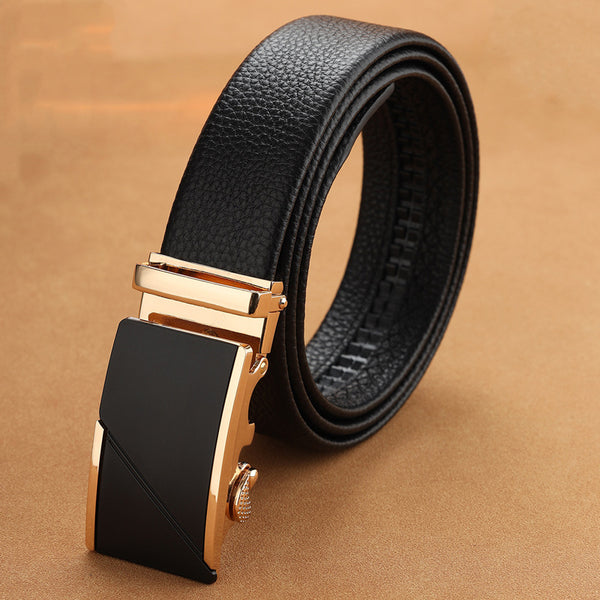 Leather business automatic buckle pure cowhide casual belt