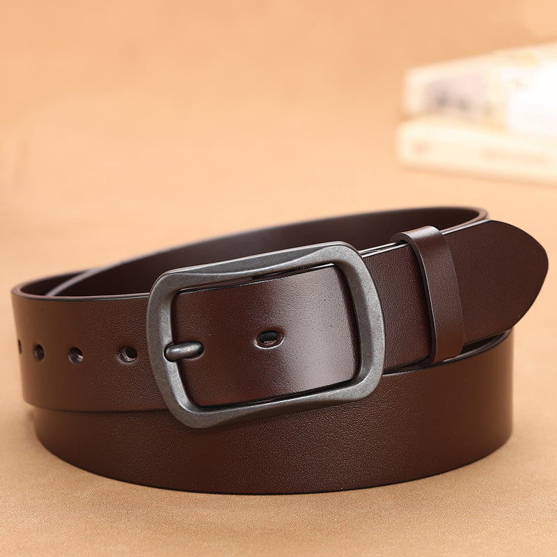 Men's Simple Fashion Pure Leather Belt Business Leather Belt