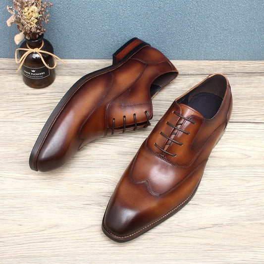 New top layer cowhide business leather shoes handmade single shoes wedding shoes