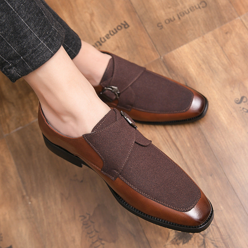 summer brown all-match casual nubuck leather shoes