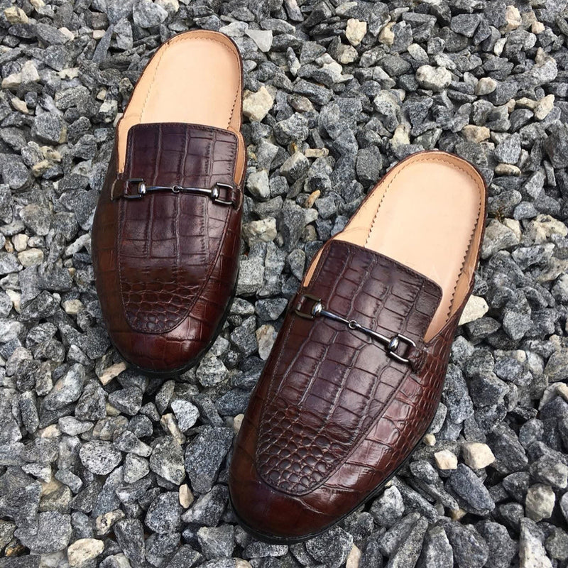 Men's Leather Casual Comfort Half Slippers