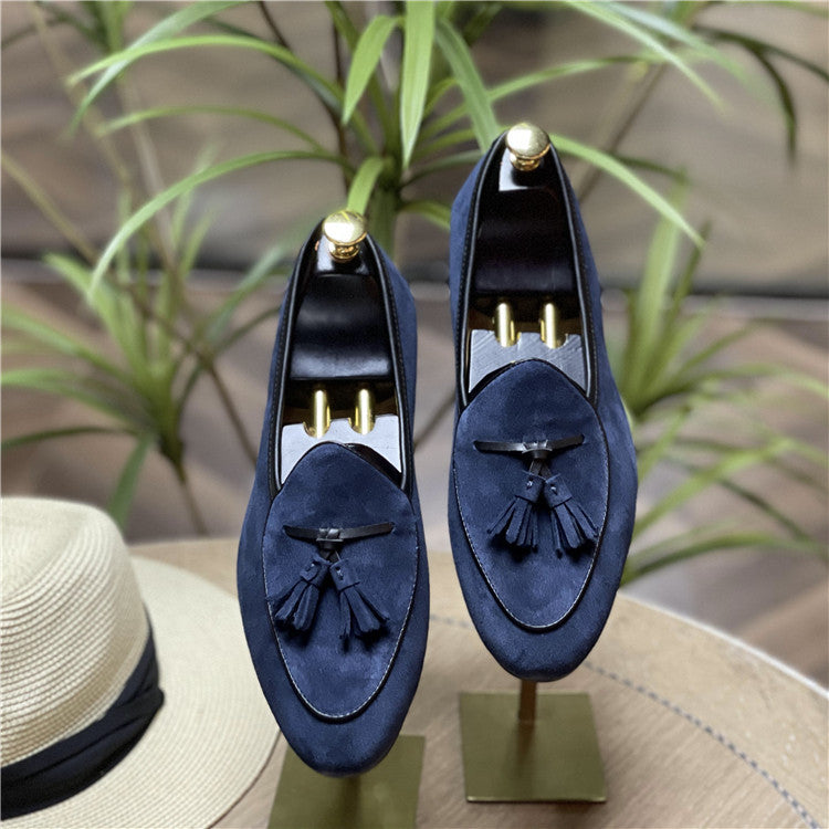 Italian fashion retro tassel loafers slip-on loafers