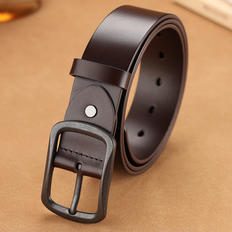 Men's Simple Fashion Pure Leather Belt Business Leather Belt