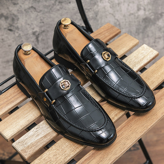 British Fashion Loafers Dress Breathable Lazy Professional Leather Shoes