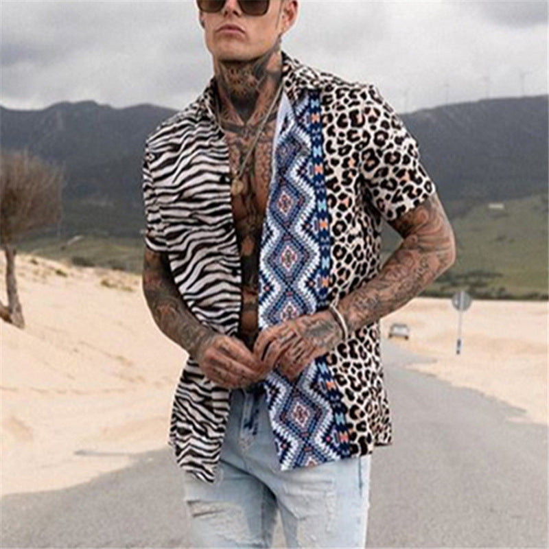 2022 Men's Leopard Print Irregular Pattern Shirt