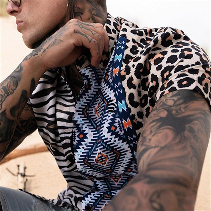 2022 Men's Leopard Print Irregular Pattern Shirt