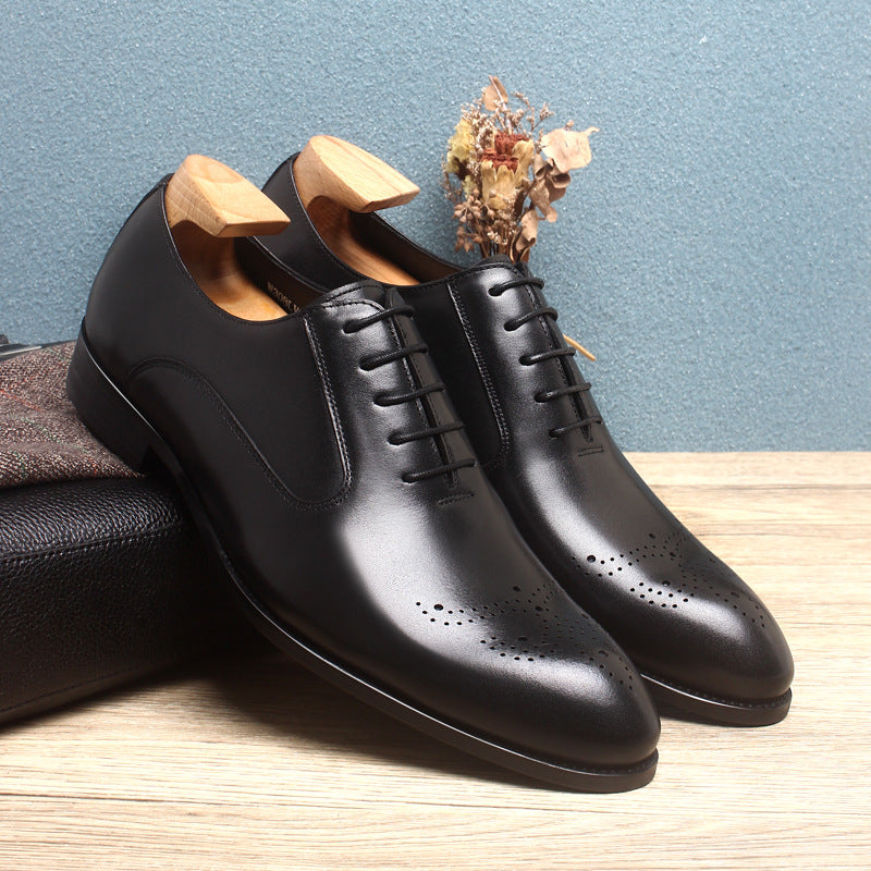 Genuine business brogue retro men's cowhide toe leather shoes