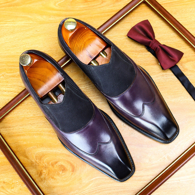 Pointed Toe Smart Casual Slip-On Leather Breathable Dress Shoes（2 colors）