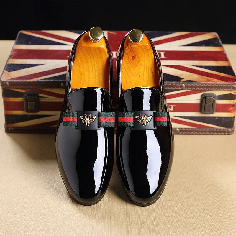 Fashionable bright leather British fashion men's shoes