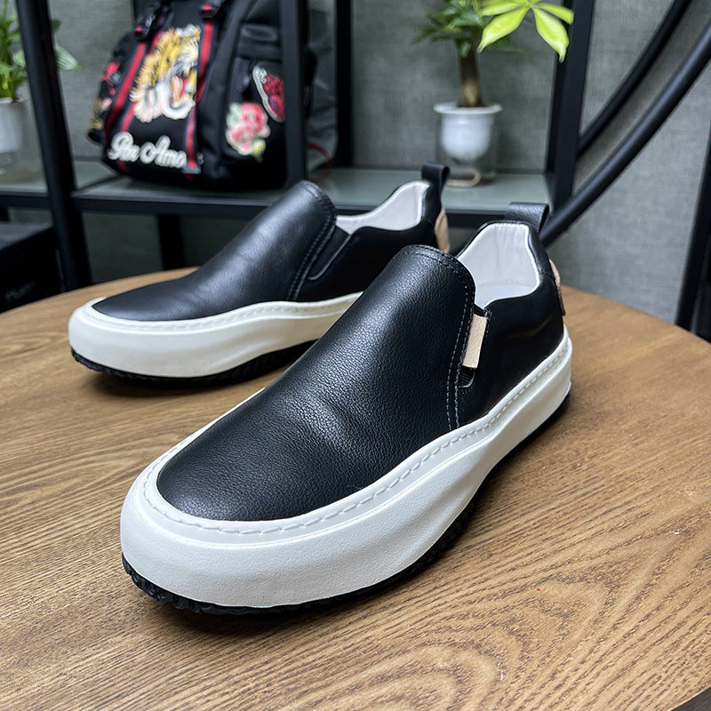 2022 new spring and autumn white shoes men's leather footwear casual shoes