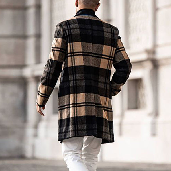 Casual plaid coat mid-length coat
