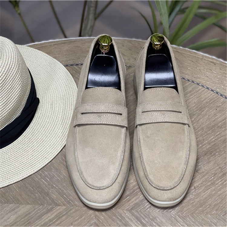 all-match suede loafers casual slip-on shoes