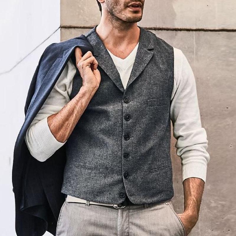 Lapel Fashion Single Breasted Trend Vest