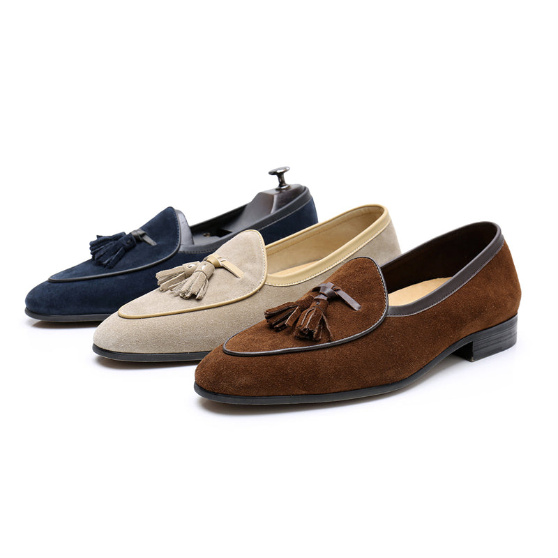 Italian fashion retro tassel loafers slip-on loafers