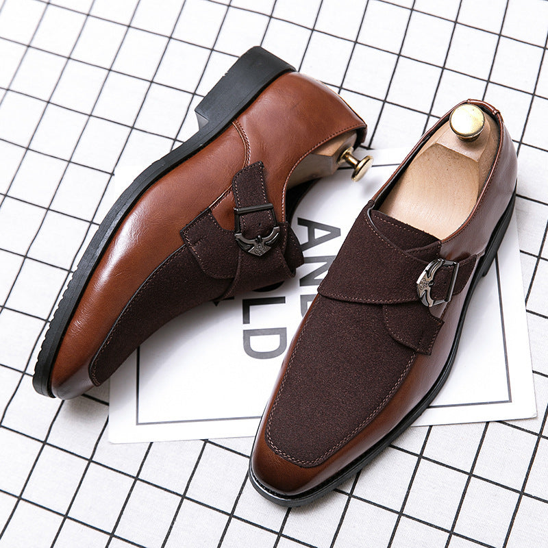 summer brown all-match casual nubuck leather shoes