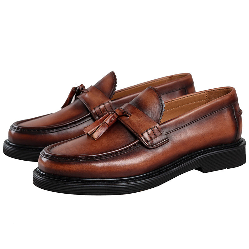 Spring and autumn new tassel loafers all-match lazy slip-on thick-soled shoes