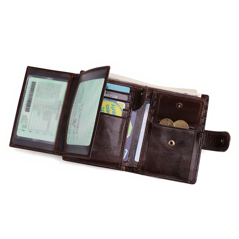 Multi-card slot casual retro leather wallet large capacity clutch bag coin purse（4colors）