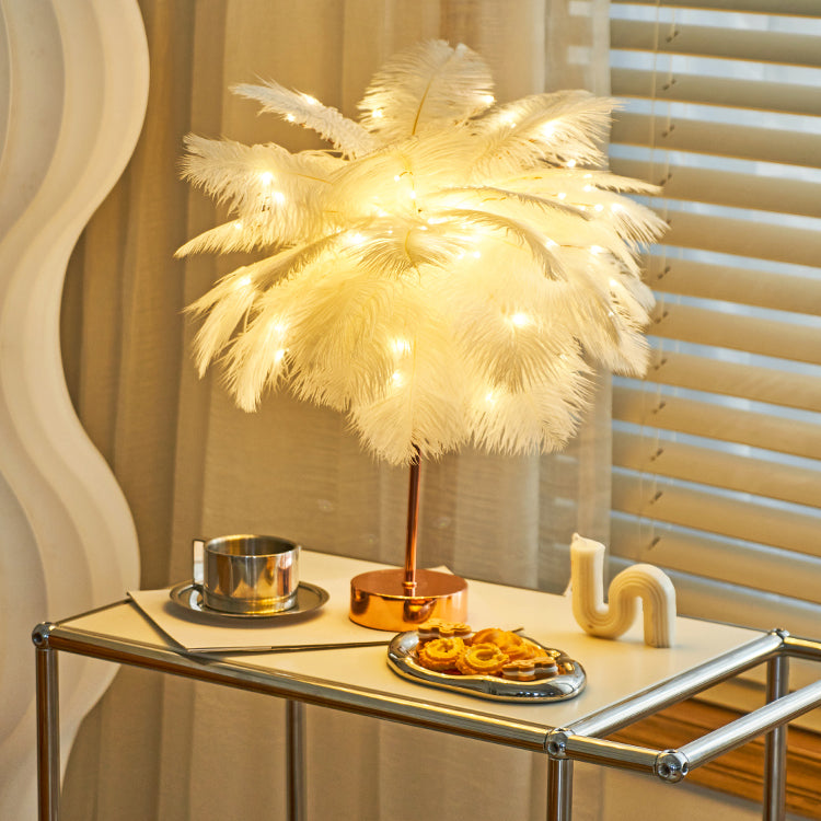 Feather decoration night lamp mood lamp bedside lamp