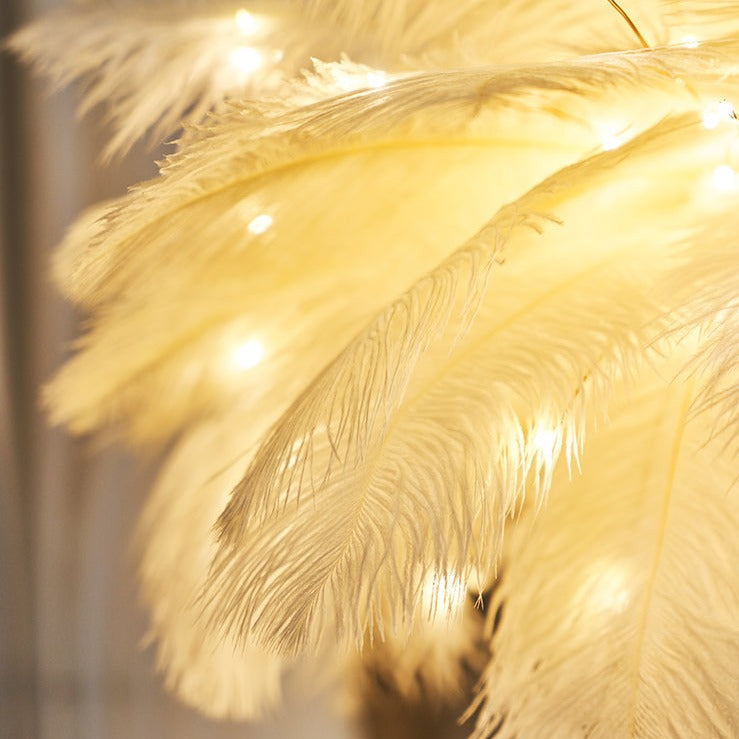 Feather decoration night lamp mood lamp bedside lamp