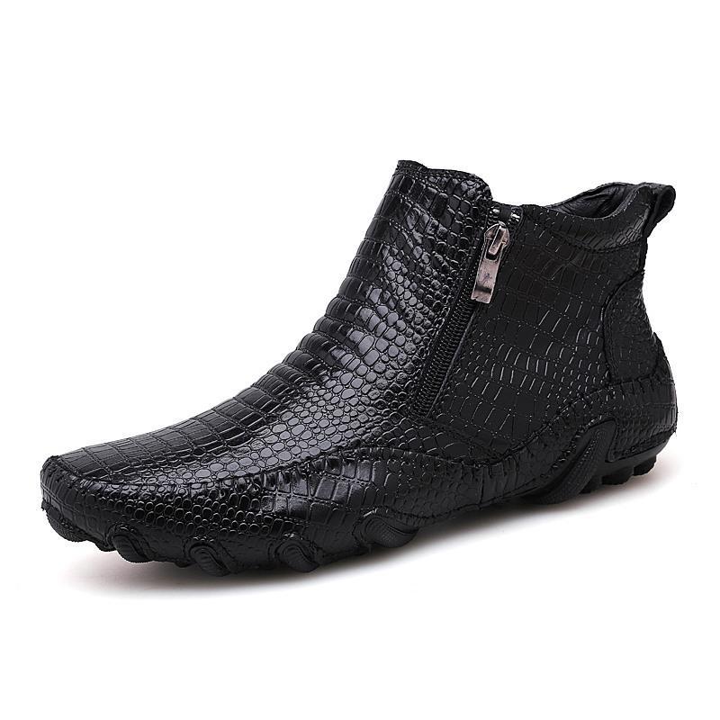 Fashion Genuine Leather Men Chelsea Ankle Boots