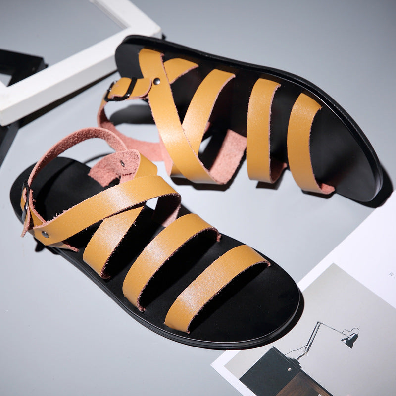 Men's Summer Fashion Leather Roman Sandals