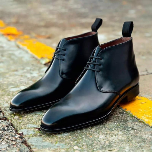 New Men Fashion Business Casual Dress Shoes Handmade Boots