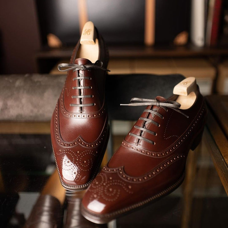 Brown Men's Brock Pattern Classic Oxford Shoes