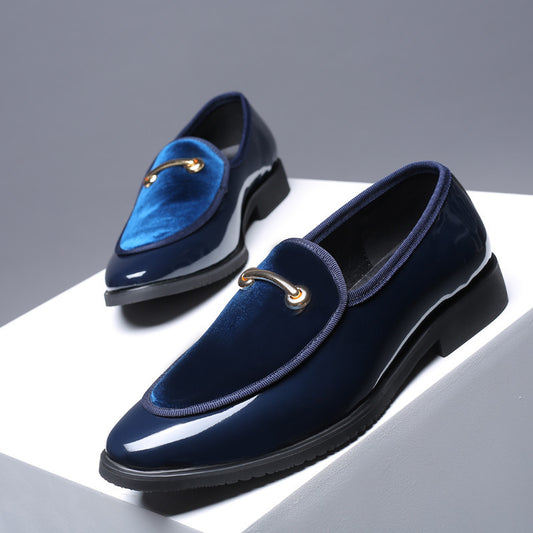 Italian style dress shoes patent leather fashion men's leather shoes