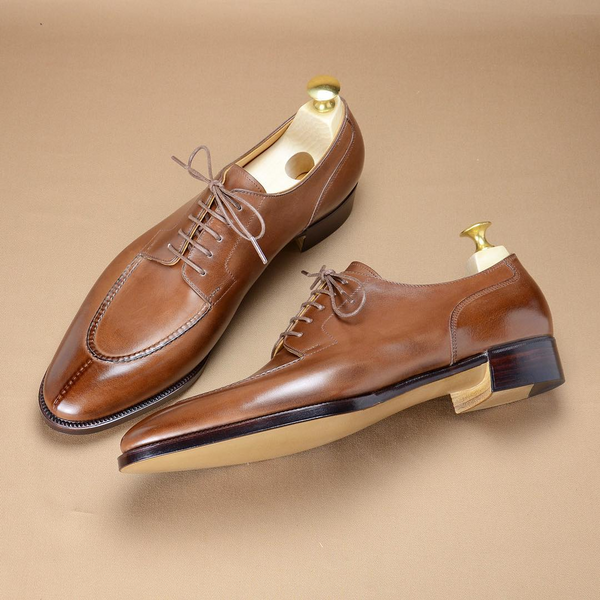 Dark Brown Handmade Leather Men's Oxford Shoes