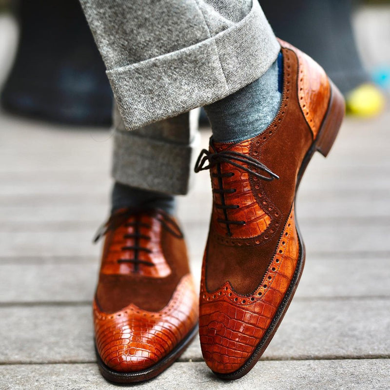 Premium handmade classic red suede men's oxford shoes