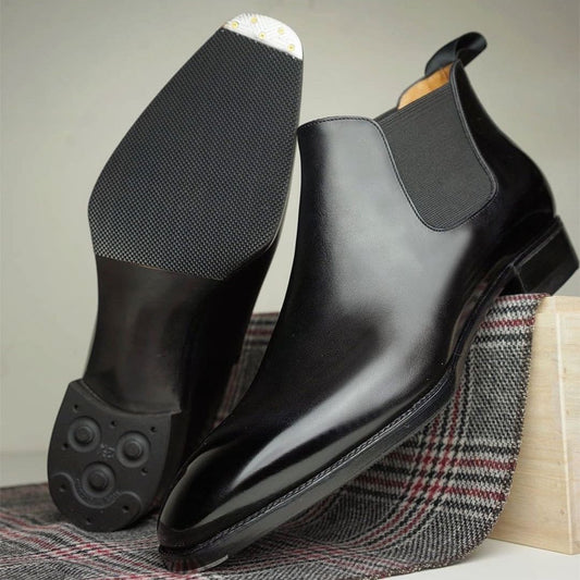 Black Pointed Chelsea Boots