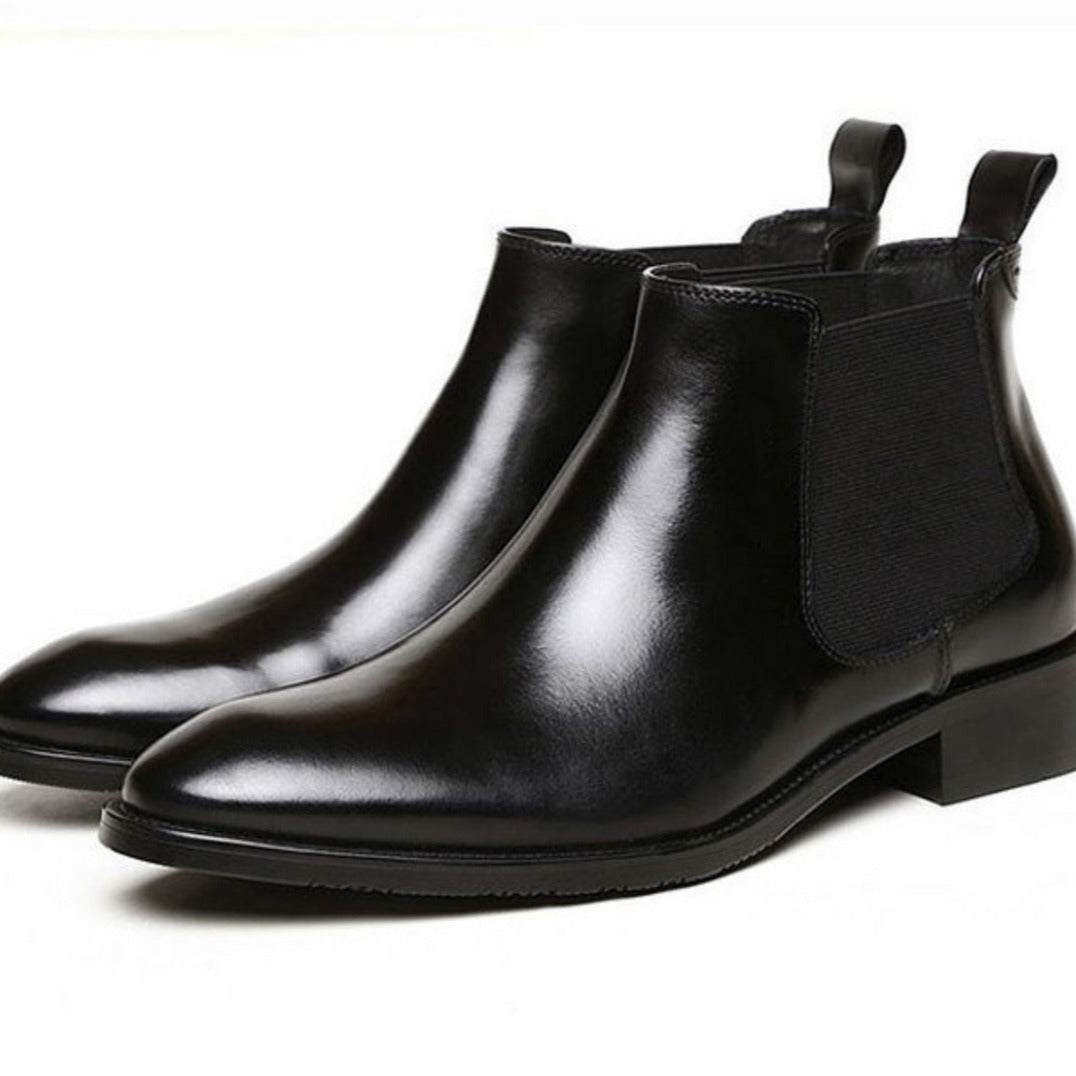 Higher Quality Men's Vintage handmade shoes square toe boots business formal Chelsea boots