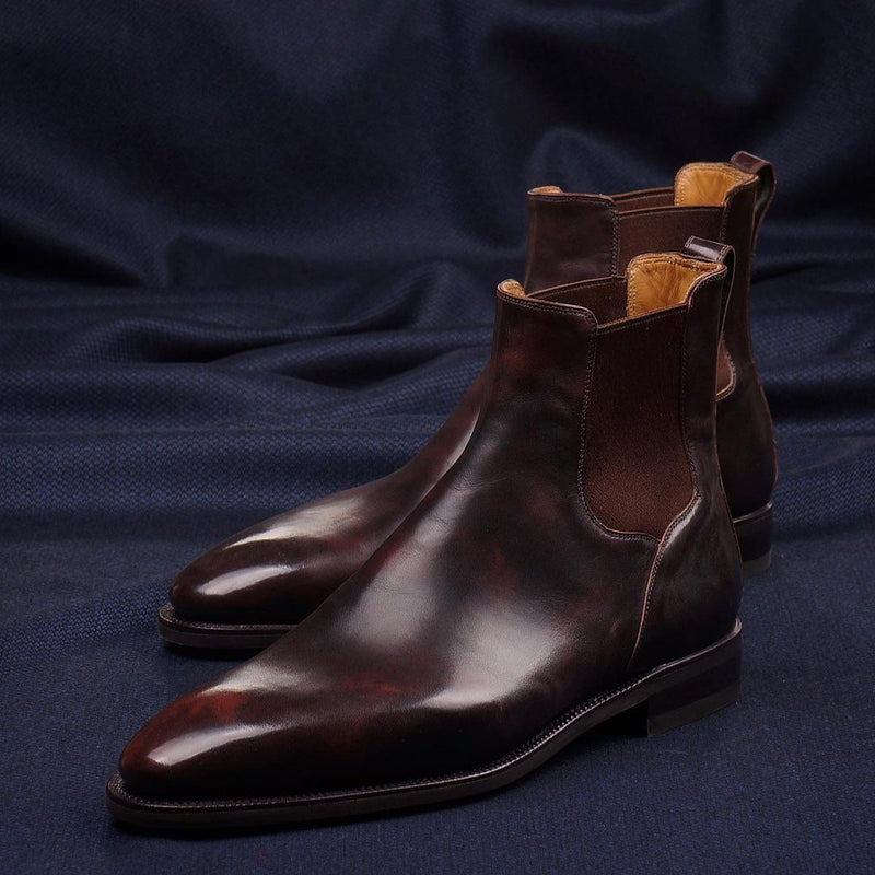 Handmade trend men's Chelsea boots classic leather boots
