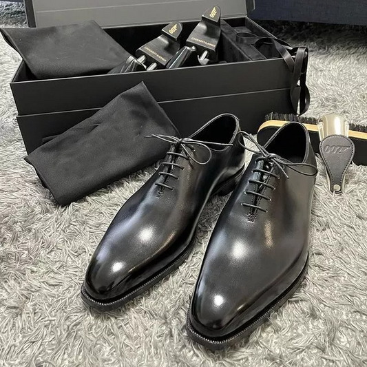 Handmade black dress shoes