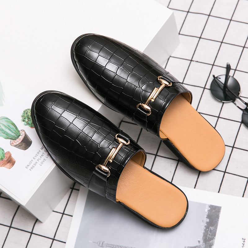 2022 fashion semi-support shoes trend outer wear heelless men's shoes