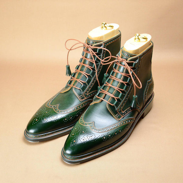New Green Lace-Up Fashion Boots