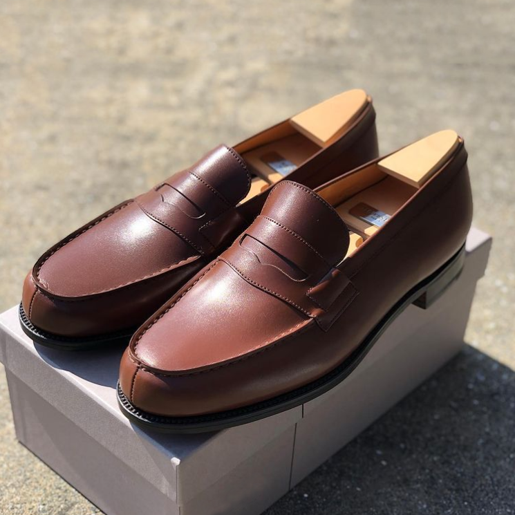 Handmade Men's Classic Brown Loafers Shoes