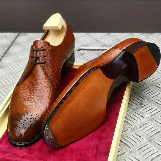 Brown Leather Brogue Oxfords