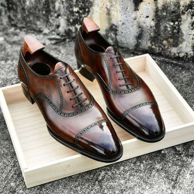 Brown Gradient Brogue Oxfords