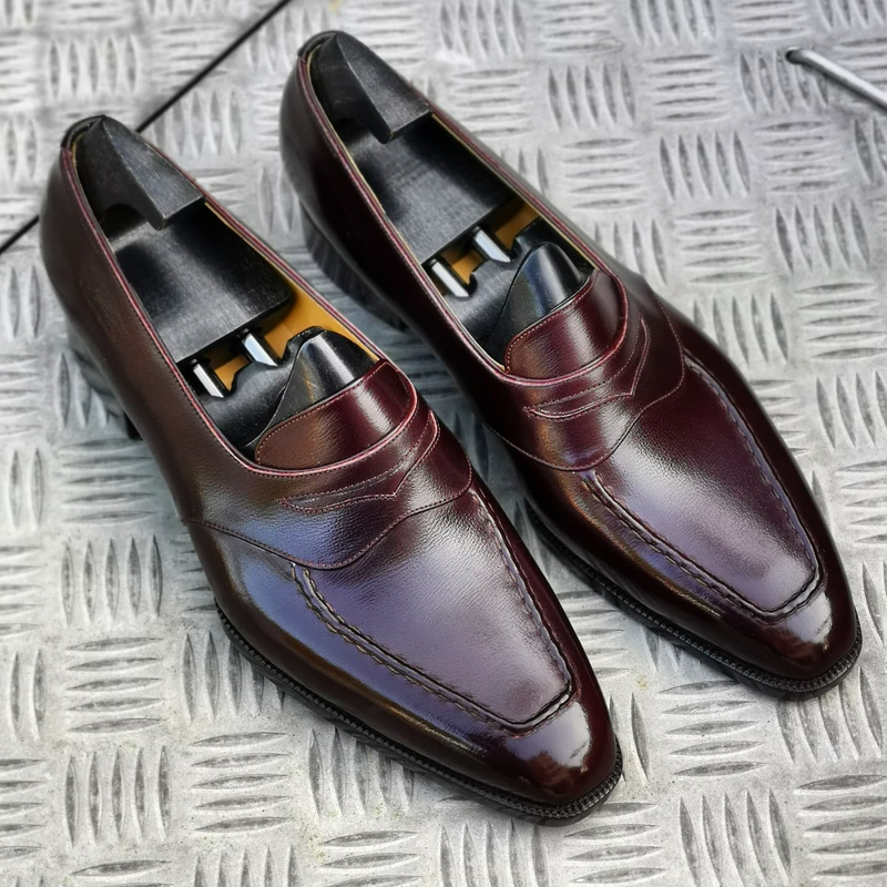 Brown Simple Slip-On Loafers