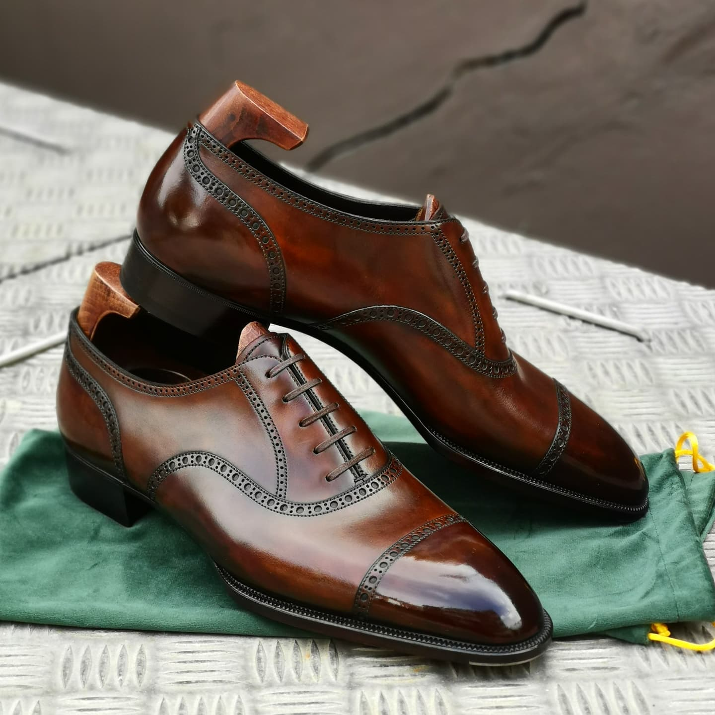 Brown Gradient Brogue Oxfords