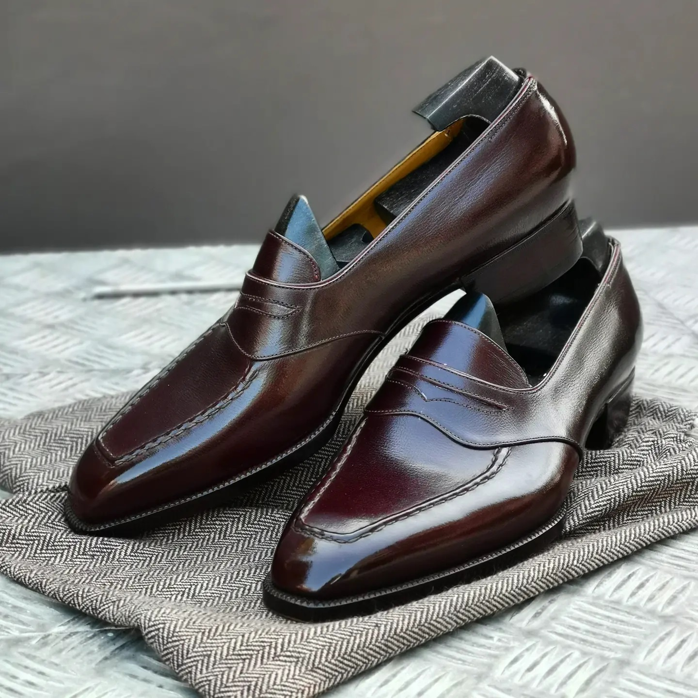 Brown Simple Slip-On Loafers