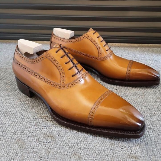 2022 Handmade High Quality Yellow Men's Oxford Shoes
