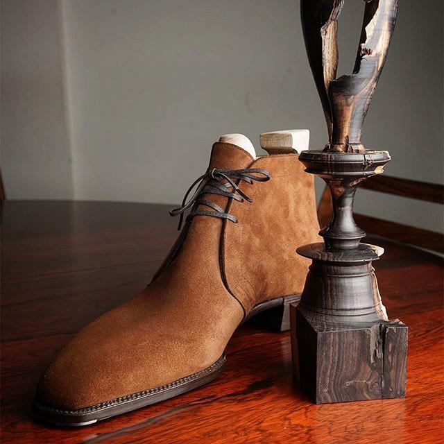 Men's Classic Bronze Suede Chukka Boots