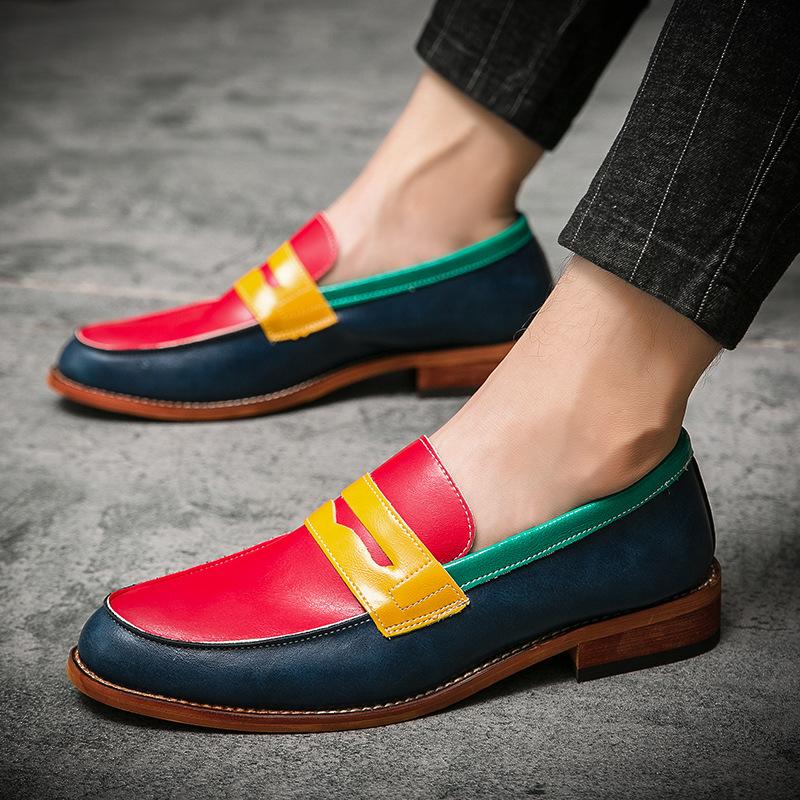 Color mask classic fashion handmade male loafers