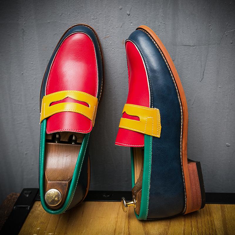 Color mask classic fashion handmade male loafers