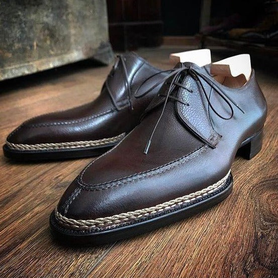 Brown Pointed Toe Derby Business Dress Shoes