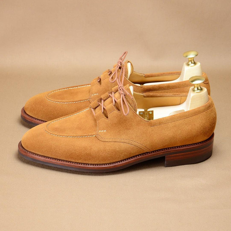 New men's lace-up yellow suede shoes