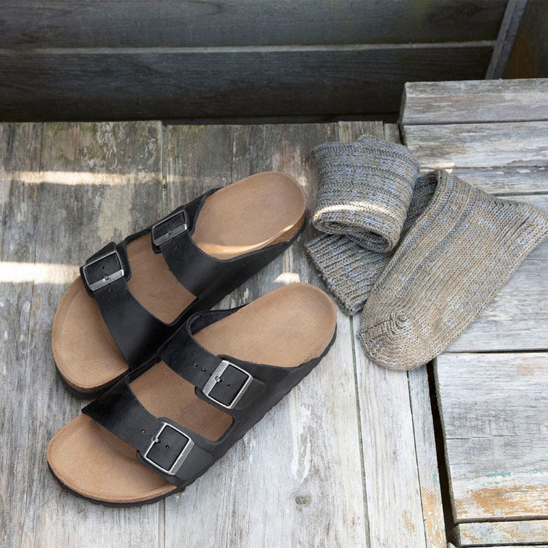 Black non-slip men's beach outdoor sandals